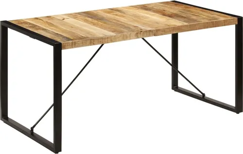 The Living Store Esstisch 160 x 80 x 75 cm Mangoholz Massiv
