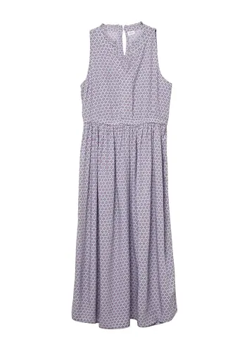 s.Oliver Midikleid aus Viskose mit Rüschenkragen in Weiß - Kleider für Mädchen: Ausgestellte Passform, elastischer Bund und eleganter Rüschenkragen für einen zauberhaften Look.