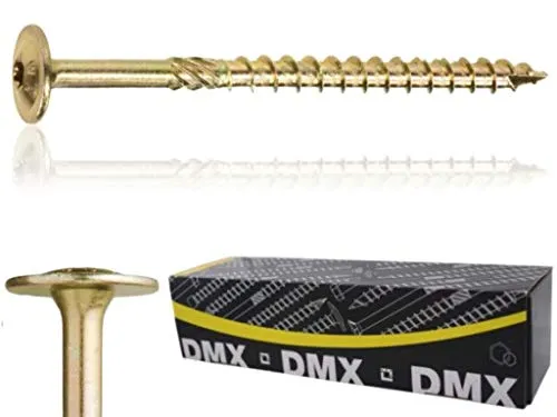 CT Tellerkopfschrauben Holzschrauben mit Tellerkopf Gelb Verzinkt Torx TX (6,0 x 70mm 100 Stk.)