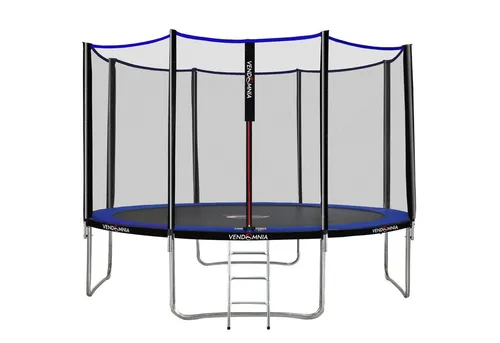 VENDOMNIA Fitnesstrampolin 366 cm mit Sicherheitsnetz und Zubehör - Robustes Gartentrampolin für Outdoor und Indoor, inklusive Leiter und Randabdeckung. Ideal für Fitness und Spaß im Garten, max. Benutzergewicht 150 kg.