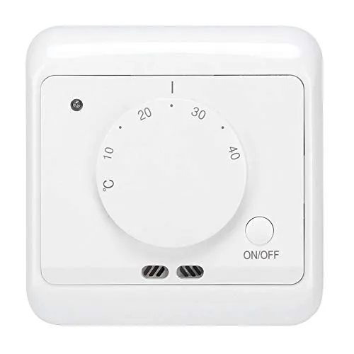 AUNMAS Temperaturregler, 230V AC 50/60Hz 86 x 86 x 41mm Mechanischer Temperaturregler Wandmontierter Elektrischer Heizungs-Thermostat Temperaturregler