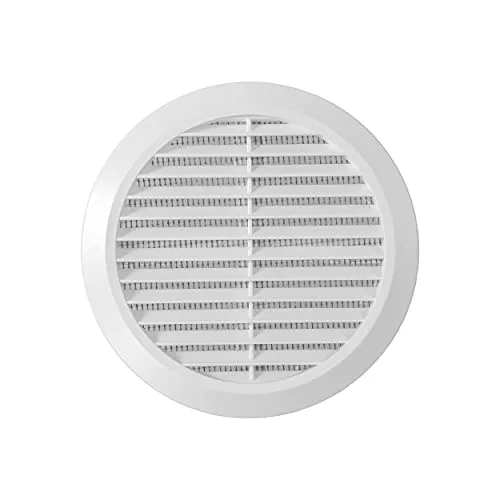 Vent Systems 100 bis 150 mm - Weiß - Lüftungsabdeckung - Runde Lüftungsschlitze - Grillabdeckung - Eingebauter Insektenschutz - HVAC - Lüfter für Badezimmer, Heimbüro, Küche