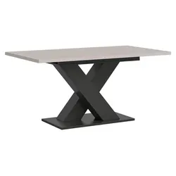 xonox.home Esstisch Motion grau Nachbildung/Kaschmir Nachbildung, ausziehbar 150-190 cm - Moderner Esstisch in grau und Kaschmir Nachbildung, ideal für Esszimmer. Ausziehbar von 150 cm auf 190 cm, bietet er Flexibilität für jede Gelegenheit. Das trendige X-Fußgestell sorgt für Stabilität und Komfort.