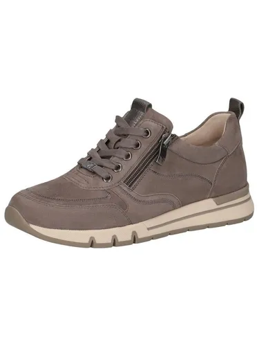 Caprice Sneaker - Taupe Combi Leder - Damen Sneaker aus hochwertigem Leder in taupe, mit praktischem Reißverschluss und Wechselfußbett für optimalen Komfort.
