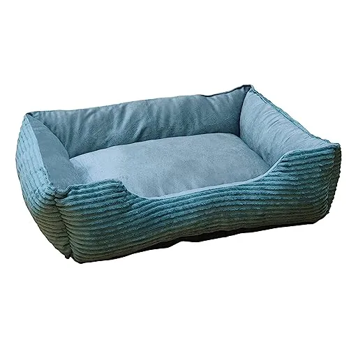 Nobby 61948 Komfortbett eckig Classic Hina dunkelgrau - Hundebett in stilvollem Cordoptik mit weichem Kurzhaarplüsch innen, waschbar bis 30°C und ideal für einen gemütlichen Rückzugsort Ihres Hundes.