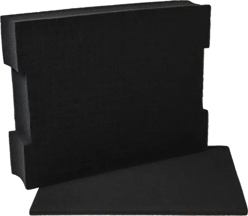 vhbw Schaumstoffeinlage mit Bodenplatte kompatibel mit Bosch L-Boxx 136 Werkzeugkoffer - Individuell Anpassbar, Schaumstoff Schwarz