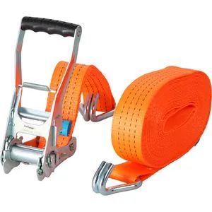 Feldtmann Spanngurt TECTOR, Haken und Ratsche, 6m x 50mm, orange, Zurrkraft bis 4000kg
