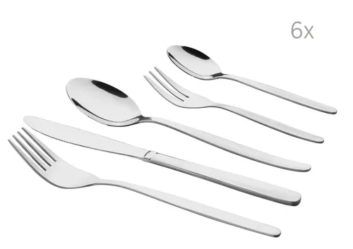 Mäser 30-teiliges Edelstahl Besteck-Set Serie 200 - Hochwertiges 30-teiliges Besteckset aus Edelstahl für 6 Personen. Ideal für festliche Anlässe und den täglichen Gebrauch. Elegant in Silber, langlebig und pflegeleicht.