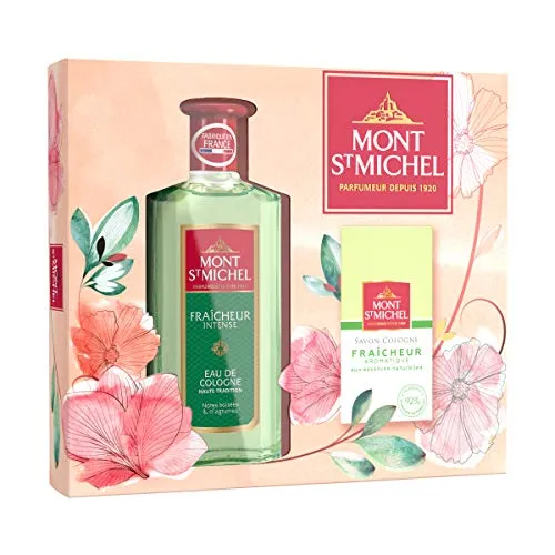 Mont Saint Michel Coffret 2 Produits Eau de Cologne Fraîcheur Intense 250 ml Savon Cologne Fraîcheur 125 g