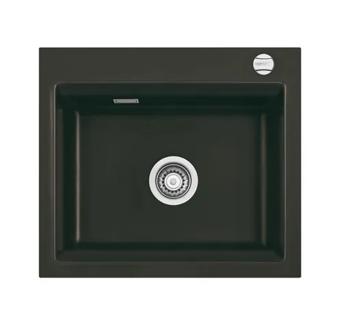 Systemceram Küchenspüle KeraDomo Kara 57 Excenterbedienung Sonder Nigra 87, 57,5/510 cm