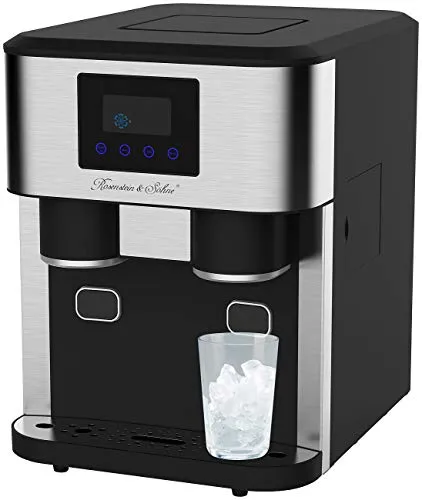 Rosenstein & Söhne Crushed Ice Maschine: Profi-Eiswürfelmaschine mit XXL-Touchdisplay - Eiswürfelmaschine für Gastro-Qualität: Fertigt in nur 7 Minuten bis zu 12 kg Eis pro Tag, inklusive Crushed Ice und Kaltwasser-Spender für erfrischende Getränke.
