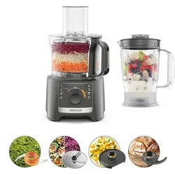 Kenwood MultiPro Compact FDP31.170GY grau - Vielseitige Küchenmaschine - Küchenmaschinen mit 800-Watt-Motor und 2,1-Liter-Behälter, vereint mehrere Funktionen für effizientes Kochen und gesunde Ernährung.