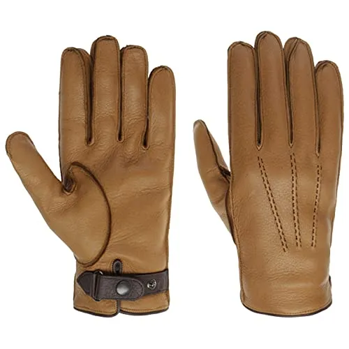 Caridei Soft Hirschleder Fingerhandschuhe Made in Italy Herren Winter cognac 9 1/2 HS