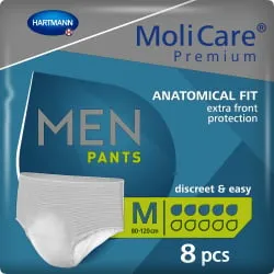 Paul Hartmann AG MoliCare® Premium Men Pants Inkontinenzhosen 5 Tropfen, Anatomisch geformte Inkontinenzhosen speziell für Männer, 1 Beutel = 8 Stück, Größe M 9158171