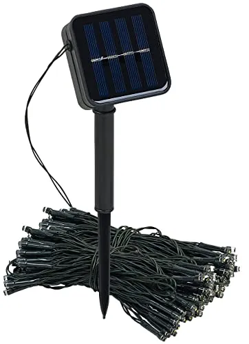 Lunartec Lichterkette außen Solar: Solar-Lichterkette, 200 warmweiße LEDs, 8 Modi, 22 m, Dämmerungssensor (mit Solarpanel, LED mit Solarpanel, Weihnachtsbaumbeleuchtung)