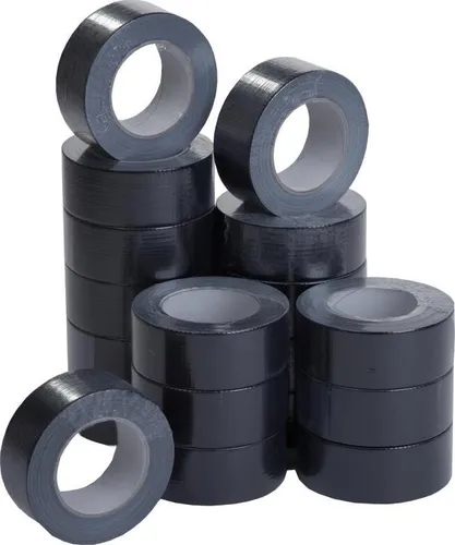 Rollen Gewebeklebeband schwarz 50mm je 50m Abklebeband Gewebeklebeband Klebeband Panzertape Panzerband 18