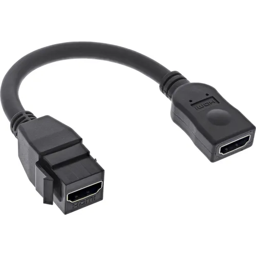InLine HDMI Keystone Adapterkabel 4K 30Hz - HDMI A Buchse auf Buchse, 0,2m lang, ideal für einfache Montage und hohe Bildqualität
