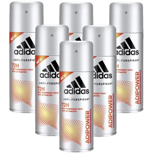 Deospray  Deodorant 6 x Adidas ADIPOWER 72H Herren Parfüm Bodyspray 150ml