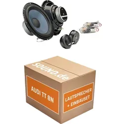 Gladen Alpha165G2 Lautsprecher Einbaupaket für Audi TT 8N - Komplettset für den Austausch der Lautsprecher in Ihrem Audi TT 8N (1998-2006). Enthält 2x Tief-Mitteltöner, 2x Hochtöner und Frequenzweichen für ein optimales Klangerlebnis. Einfacher Einbau für verbesserten Sound.