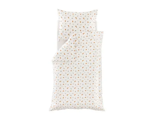 Träumeland Bettwäsche Dinolino, 2-teilig, Jersey im praktischen Turnbeutel - Bunt bedruckte Bettwäsche mit Dino-Motiv, aus 100% Baumwolle, OEKO-TEX® zertifiziert. Ideal für Kinderzimmer, pflegeleicht und maschinenwaschbar bis 60°C.