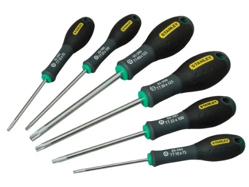 Stanley FatMax Schrauber-Set 6-teilig, Chrom-Vanadium Stahl, Soft-Grip Handgriff, TX10/TX15/TX20/TX25/TX30/TX40 0-65-099