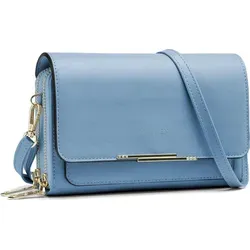 Roulens Damen Klein Kunstleder Umhängetasche Crossbody Blau - Blau