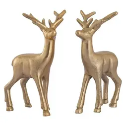 Amagohome Deko Figur Hirsch 2er Set - Figuren & Skulpturen, hochwertige Tischdekoration aus massivem Aluminium, ideal für drinnen und draußen. Set aus zwei eleganten Hirschen, die jeden Raum zum Highlight machen.