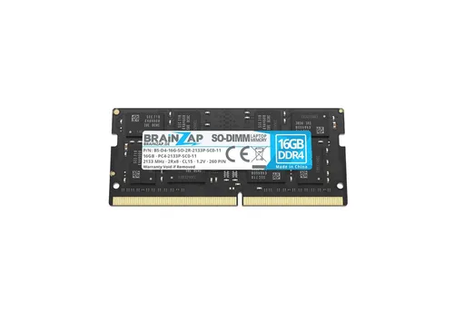 BRAINZAP 16GB RAM PC4-2133P-SC0-11 DIMM Laptop-Arbeitsspeicher (2133 MHz, CL15, 2Rx8, Non-ECC, Unbuffered, für Notebooks - Intel und)