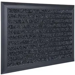 relaxdays Fußmatte Aluminium, schwarz, 50 x 80 cm - Robuste Schmutzmatte mit stabilem Aluminiumrahmen für Innen- und Außenbereiche. Die rutschfeste Unterseite sorgt für sicheren Halt, während die harten Polyesterfasern Schmutz und Feuchtigkeit zuverlässig aufnehmen.