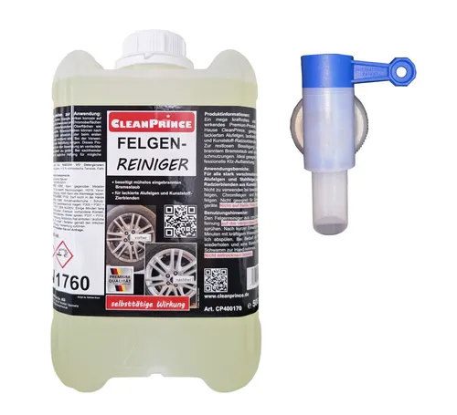 Felgenreiniger 5 Liter mit AUSLAUFHAHN - Spezialreiniger für Alufelgen, bietet eine effektive und mühelose Reinigung für strahlend saubere Felgen.