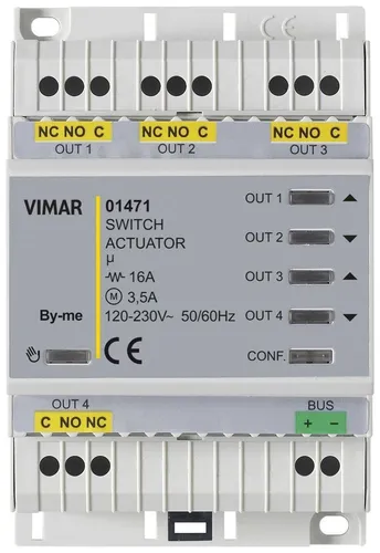 BYME Multifunktionsdomotica Aktuator 4 Relaissausgänge 01471