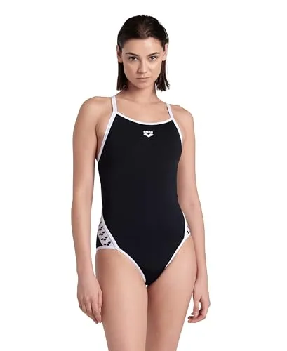 Arena Damen Badeanzug Einteiler One Piece Icons Super Fly Back Solid - Wettkampf-Badeanzüge für Damen, chlorresistent und umweltfreundlich aus 50% recyceltem Polyester mit UV-Schutz UPF50+, perfekt für maximale Bewegungsfreiheit.