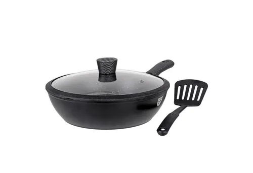 GRÄWE Bratpfanne GRÄWE Pfanne Aluminium 28 cm, mit abnehmbarem Griff, Deckel und Wender