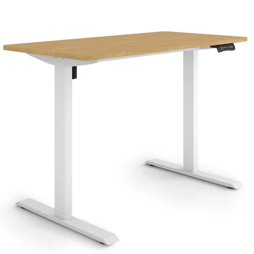 ESMART Germany ETX-121WBA Steh-Sitz-Schreibtisch - Ergonomischer Schreibtisch mit stufenloser elektrischer Höhenverstellung von 73,5 - 123,5 cm, 3x Memory und Aktivitätserinnerung für gesunde Arbeitsweise.