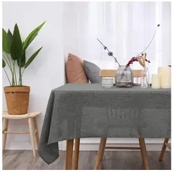 Deconovo Tischdecke Leinenoptik in grau von Deconovo