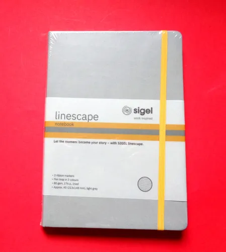 sigel Notizbuch Linescape, DIN A5, kariert, hellgrau, 148 x 213 mm, Hardcover