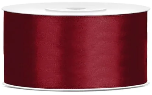 Satinband 25m x 38mm Dekoband Geschenkband (Bordeaux)