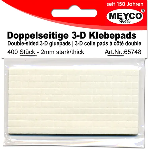 Doppelseitige 3D Klebepads, 1 Beutel, 2mm, 400 Stück