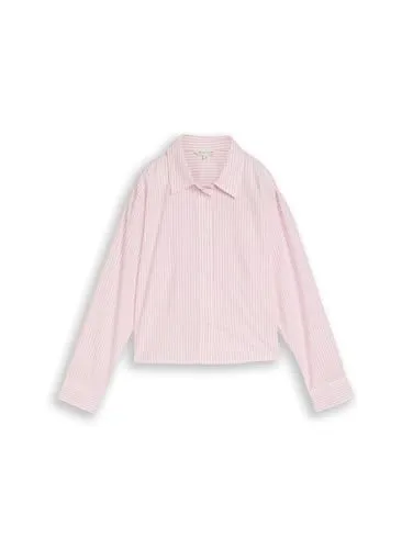 TOM TAILOR Kinder Boxy Fit Popeline Hemd - Stylisches Oversized Popeline Hemd für Kinder mit lässigen Streifen. Der lockere Schnitt und die atmungsaktive Baumwolle sorgen für hohen Tragekomfort im Alltag.