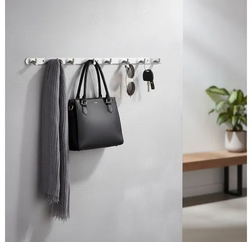 Mucola Wandpaneel Garderobe mit 8 Haken - Praktische Wandgarderobe aus Edelstahl, ideal für jeden Innenbereich. Mit 8 stabilen Haken für eine einfache und platzsparende Aufbewahrung Ihrer Kleidung.