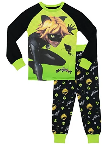 Miraculous Jungen Cat Noir Schlafanzug Slim Fit Mehrfarbig 128