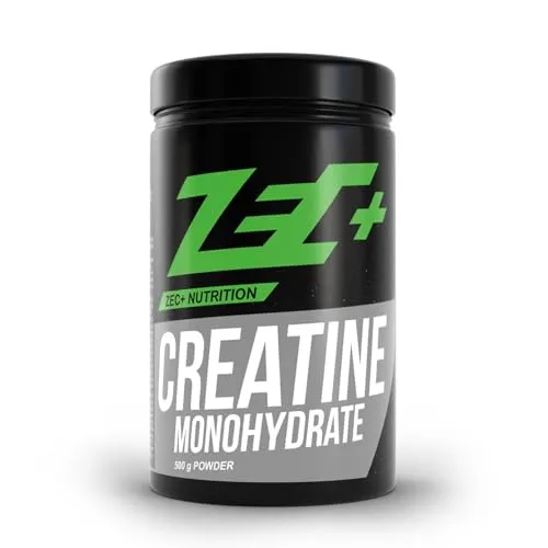 ZEC+ Creatine Monohydrat 500g Pulver - Sportnahrung, hochwertiges Kreatin Monohydrat aus Deutschland für optimale Leistungssteigerung beim Training.