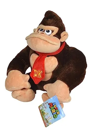 SuMa Donkey Kong Plüsch 27cm - Kuscheliges Super Mario Stofftier für Kinder ab Geburt, ideal zum Spielen und Dekorieren