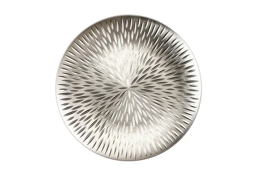 MAGIC by Inge Dekoteller, Dekoteller 33cm Kunststoff mit Strahlen Muster - Silber