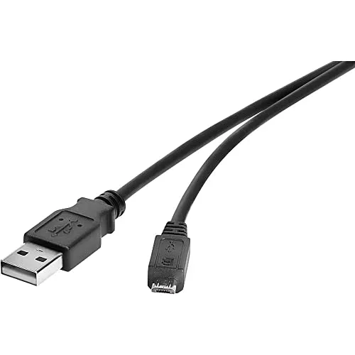 Renkforce USB-Kabel USB 2.0 USB-A Stecker, USB-Micro-B Stecker 0.15m Schwarz vergoldete Steckkontakt