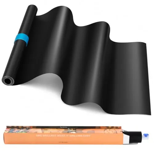 Homealexa BBQ Grillmatte für Gasgrill 40x300cm Übergroße Zuschneidbar Jede Größe Grillplatte Wiederverwendbar Backpapier Antihaft Teflon Backfolie PFOA-frei für Gasgrill Holzkohle Backofen Weber Grill