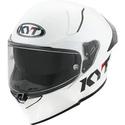 KYT R2R Plain Helm, weiß, Größe M für Männer - Robuster Motorradhelm mit ADT-Advance Thermoplast Schale und werkzeuglosem Visierwechsel. Zwei vordere Lufteinlässe garantieren optimale Belüftung für ein angenehmes Fahrgefühl.