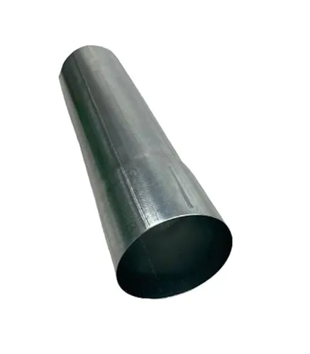 Dachrinne Titanzink-Fallrohr 2 m lang (mittel-80mm) in Silber, 3 Größen: 60/80/100 mm Durchmesser, 0,7 mm Stärke, für Dachentwässerung, Einzelstück