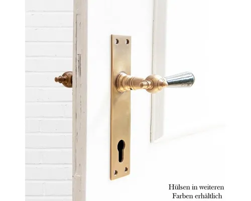 Antikas Türbeschlag Drückergarnitur für Haustüren-Langschilder-Edles Design, PZ92, Messing