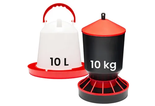 Garronda Futterspender Set: Hühnertränke & Futterautomat GD-0152